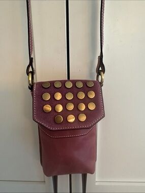 FIRENZE BELLA SUEDE AND LEATHER MINI CROSSBODY